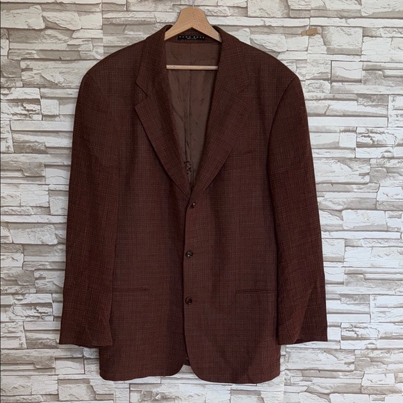HUGO BOSS MEN’S BLAZER SUIT SPORTCOAT BROWN LINEN WOOL